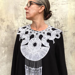 In Honor of Her Honor, RBG Lace Collar / Warrior Breastplate