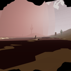 Desert Mothers, an image taken from a player's perspective