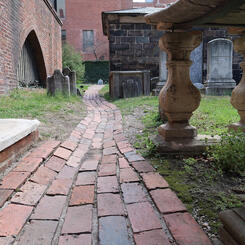 morning path at the cemetery
