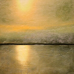 Encaustic, Pastel, Photograph, Landscape, Sunset