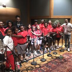 Von Vargas w/ Collaborator and friend Josh Lay along with the Cardinal Sheehan School Choir at Stages Music Arts Recording Studio after finishing up one of their Acappella Records for Von's forthcoming Acappella Album in 2020.