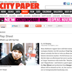 City Paper Snapshot w/ Von Vargas' World Famous Lexington Market mention