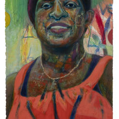 portraits spark conversations, mixed media portraits, real people, paintings, conversations create portraits, painting, five elements, meet Carla, drawing