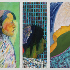 Thea (with Bevin hidden), Gale and Laura