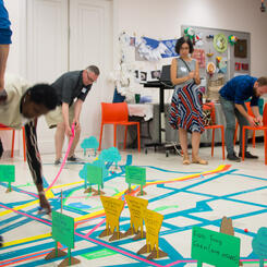 Visioning Home Mapping - participants laying tape