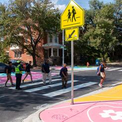  Reverberations Crosswalk 26th Calvert - students crossing