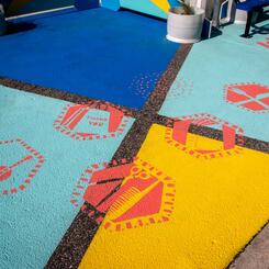 Design for Distancing Curbside Commons Annie Howe stencils detail