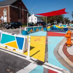 Design for Distancing Curbside Commons 4800 Harford Rd outdoor event space