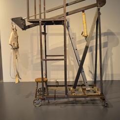 Stack 2016 , vinyl, felt, canvas, thread, steel, wood, hardware, 6 human subjects, 160x192x18” and 36x72x80”DSC_0133.jpg