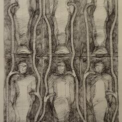 Stack drawing, ink on paper