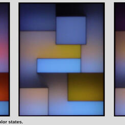 Reddish Glance in three successive color-states.