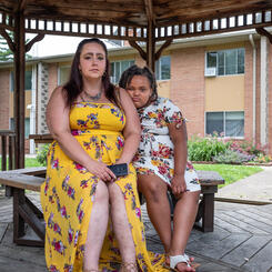 Rachelle after  Incarceration, with daughter Mya, Bloomington, Indiana, 2019