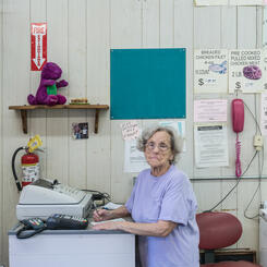 Juanita at the Frozen Foods Shop, De Soto, Missouri, 2017