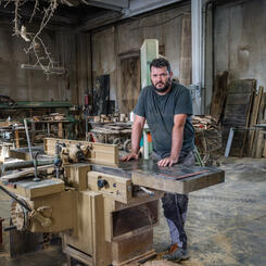 Alessandro in the Workshop, Castel Del Piano, Italy, 2022