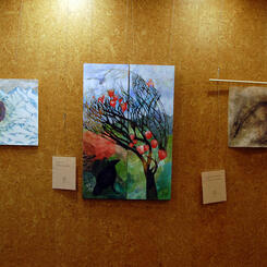 Blackbird show, artworks in response to stanzas 1-3