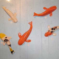 Wilson's koi wall sculptures