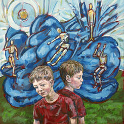 The World Outside, acrylic on panel 12X12in