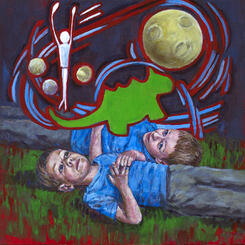 The Night Outside, acrylic on panel 12X12in