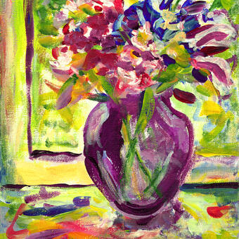 June Bouquet of flowers in a vase