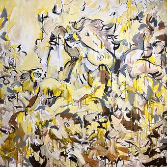 Through the Echoes (after Delacroix’s The Lion Hunt)