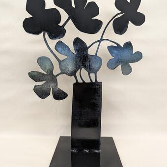 Pot Of Flowers lll, painted 1/4" Steel, 3'x2.5'