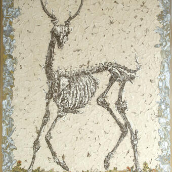 deer skeleton collage artwork