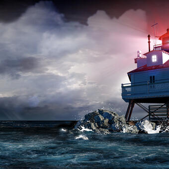 Thomas Point Lighthouse during a storm