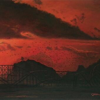 Painting of the tropical coast