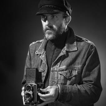 Black and white portrait of a man 