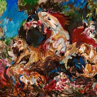 Convergence (after Delacroix’s The Lion Hunt)