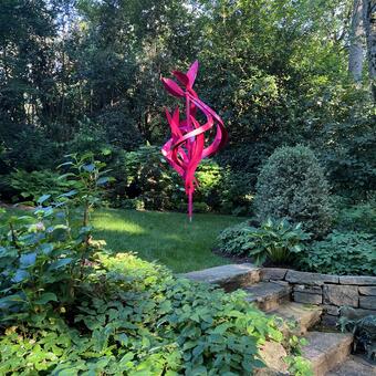 Helia, Painted Aluminum, Rotates in Wind, 12'x 6' x 6,' Private Residence, 2024