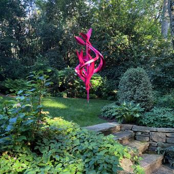 Helia, Painted Aluminum, Rotates in Wind, 12'x 6' x 6,' Private Residence, 2024