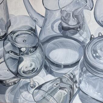 Still life of assorted glass objects