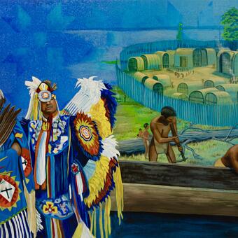 Mural depicting Maryland Native people’s