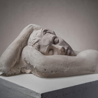 Pate de verre sleeping woman