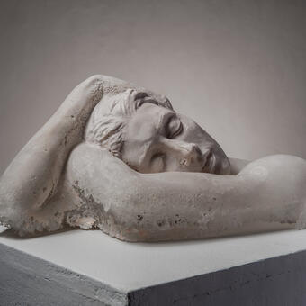 Pate de verre sleeping woman