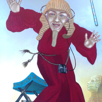 Dancing figure in Egypt.  60" x 40"