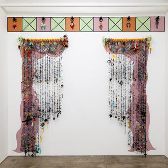 image of art installation with hand painted and 3D elements 