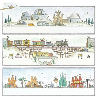 Three examples of Border artwork in The Journey to Ukazoo ArtStory Book