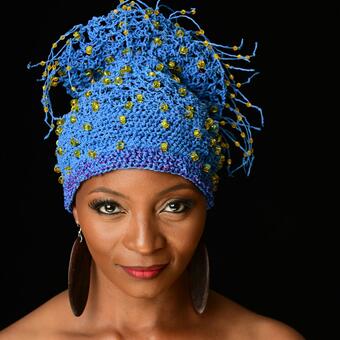 Crocheted beaded hat