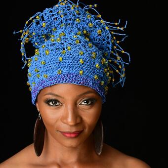 Crocheted beaded hat