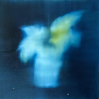 Abstract Foggy Flowers in Vase