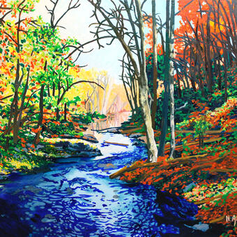 24 by 36 inches wide, oil paint on stretched canvas