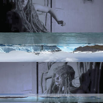 stage still with glacier