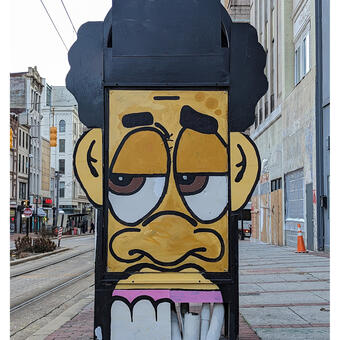 Outdoor mixed media structure 