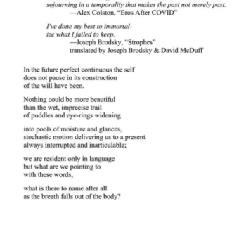 poem entitled Tense as published in Willows Wept Review, Issue 38, Fall 2025