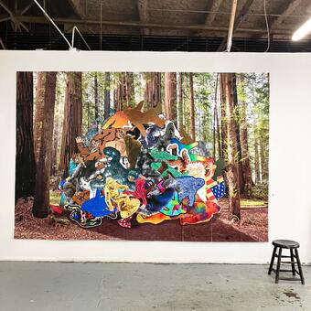 Collage of a pile of Bigfoots in the Redwoods.