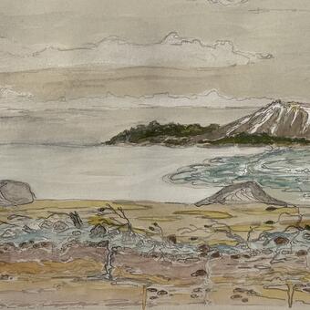 dry point watercolor printmaking