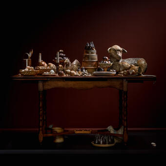 still life made of ceramic objects on a table