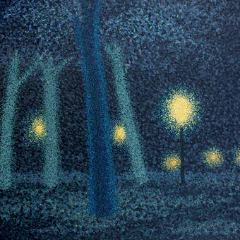 a lonely park at night